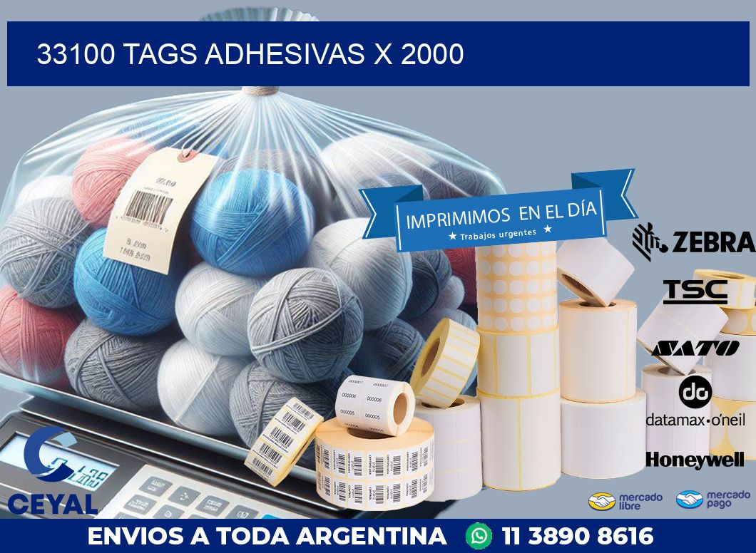 33100 TAGS ADHESIVAS X 2000