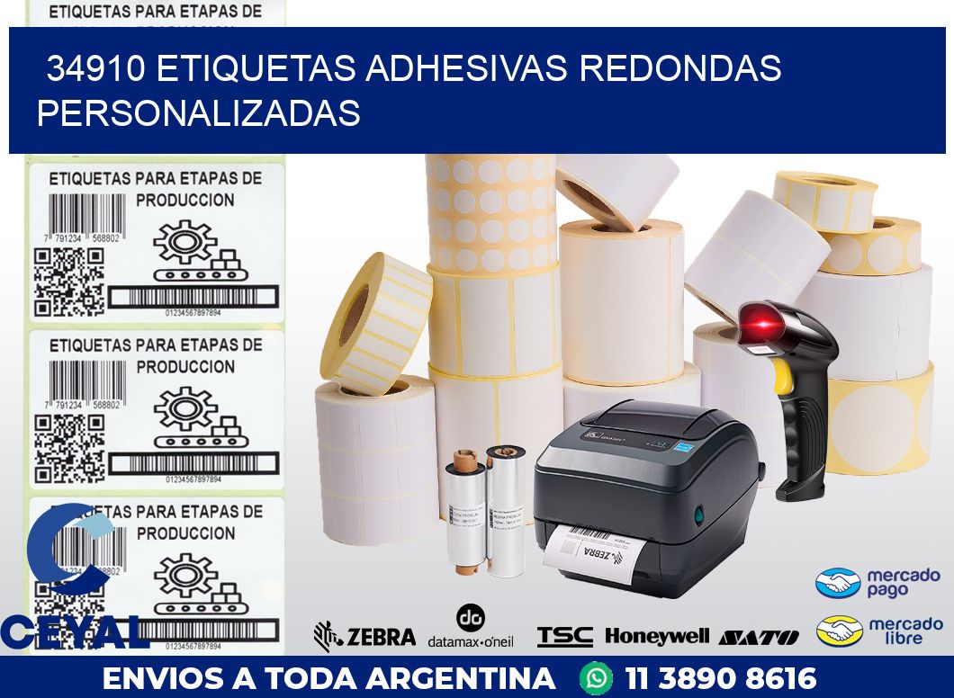34910 ETIQUETAS ADHESIVAS REDONDAS PERSONALIZADAS