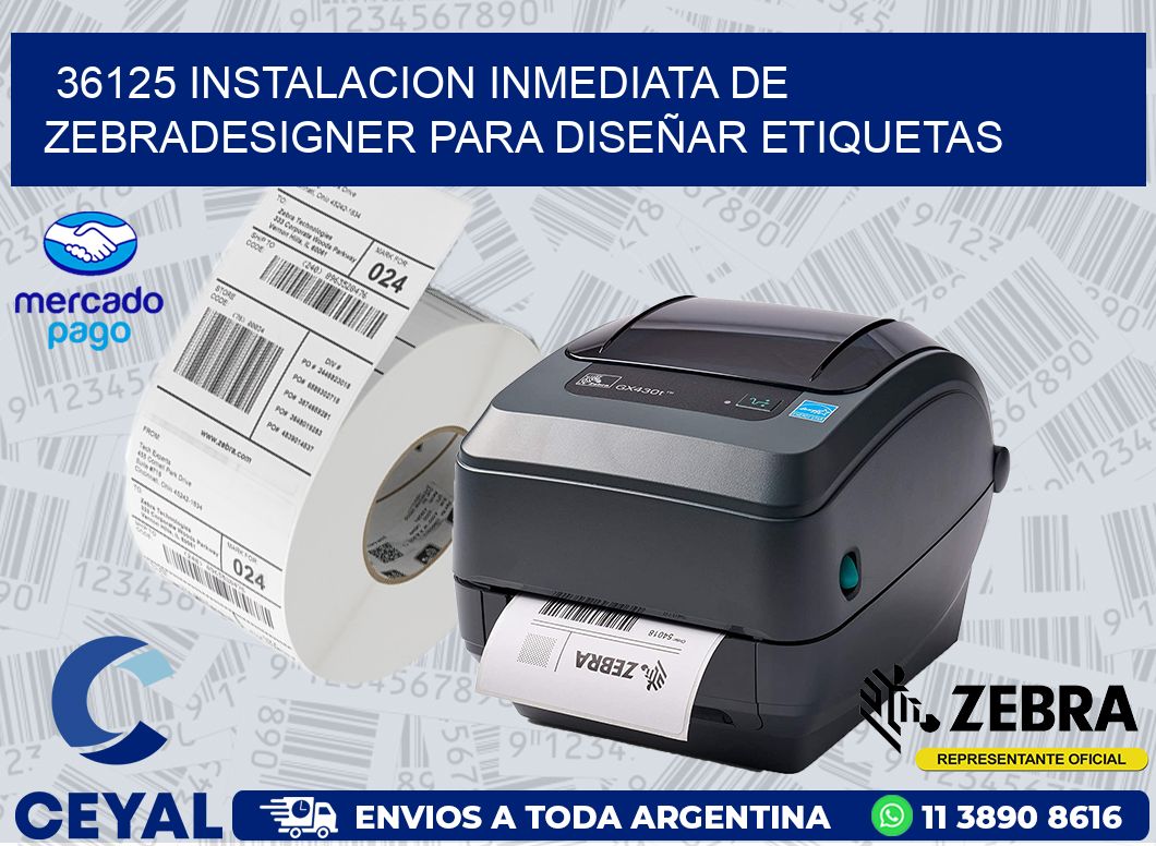 36125 INSTALACION INMEDIATA DE ZEBRADESIGNER PARA DISEÑAR ETIQUETAS