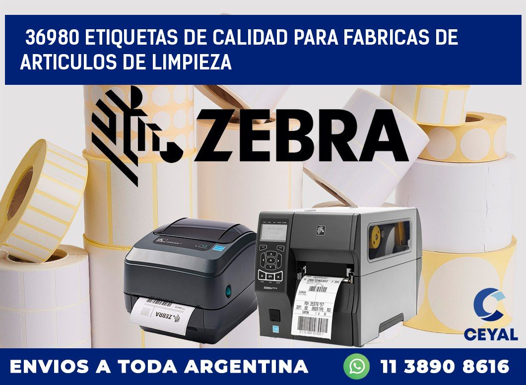 36980 ETIQUETAS DE CALIDAD PARA FABRICAS DE ARTICULOS DE LIMPIEZA