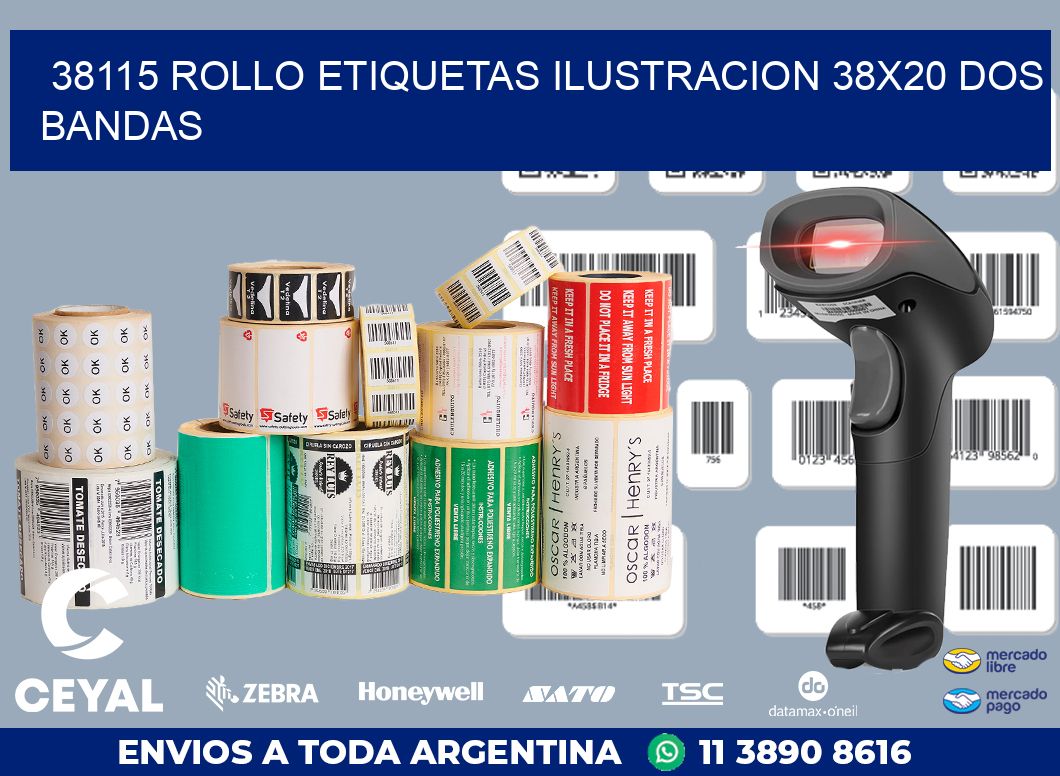 38115 ROLLO ETIQUETAS ILUSTRACION 38X20 DOS BANDAS