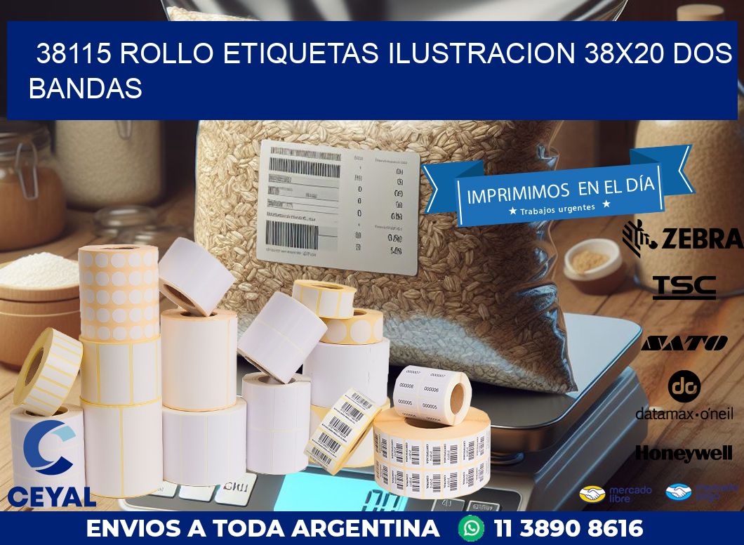 38115 ROLLO ETIQUETAS ILUSTRACION 38X20 DOS BANDAS