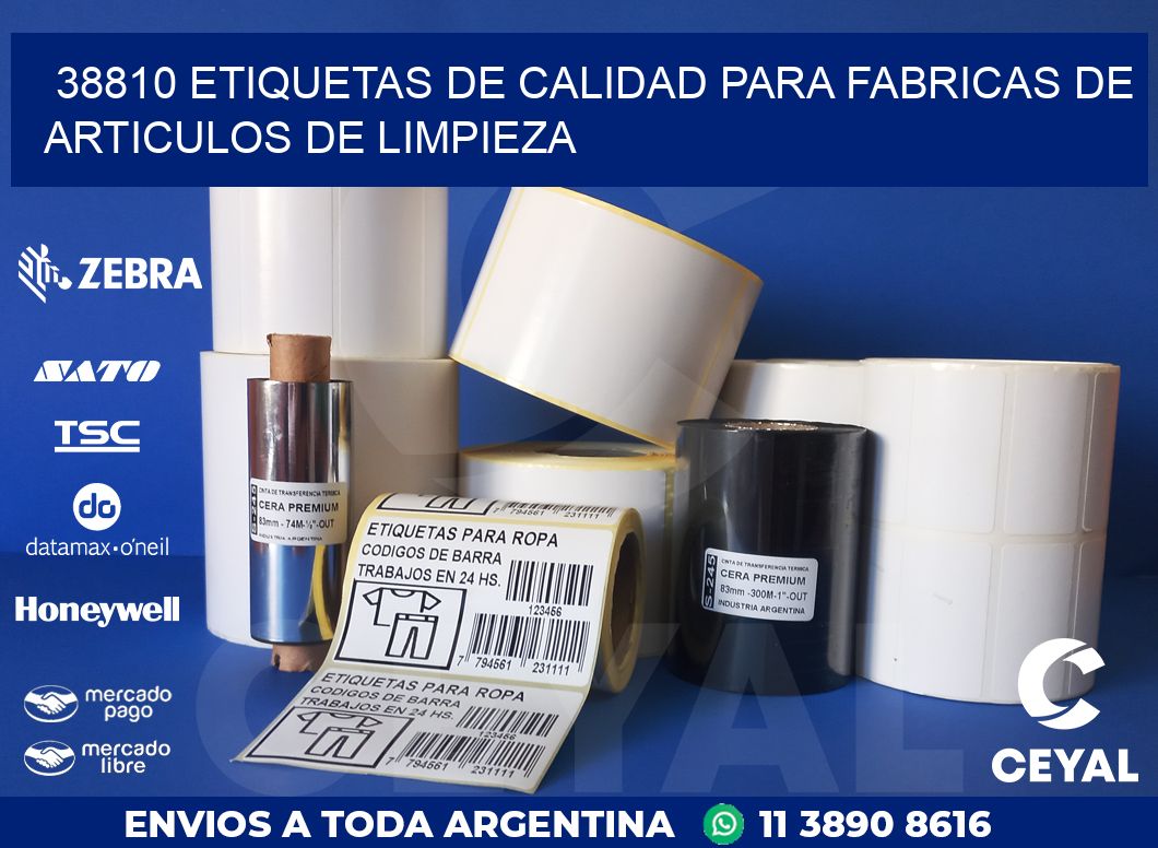 38810 ETIQUETAS DE CALIDAD PARA FABRICAS DE ARTICULOS DE LIMPIEZA