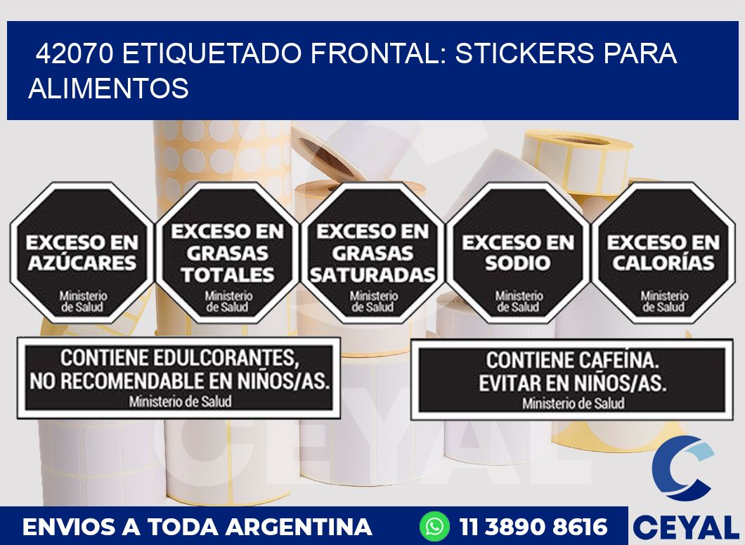 42070 ETIQUETADO FRONTAL: STICKERS PARA ALIMENTOS