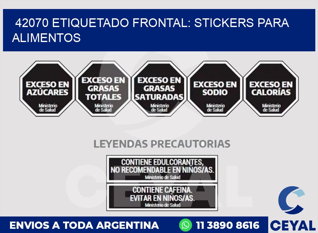 42070 ETIQUETADO FRONTAL: STICKERS PARA ALIMENTOS