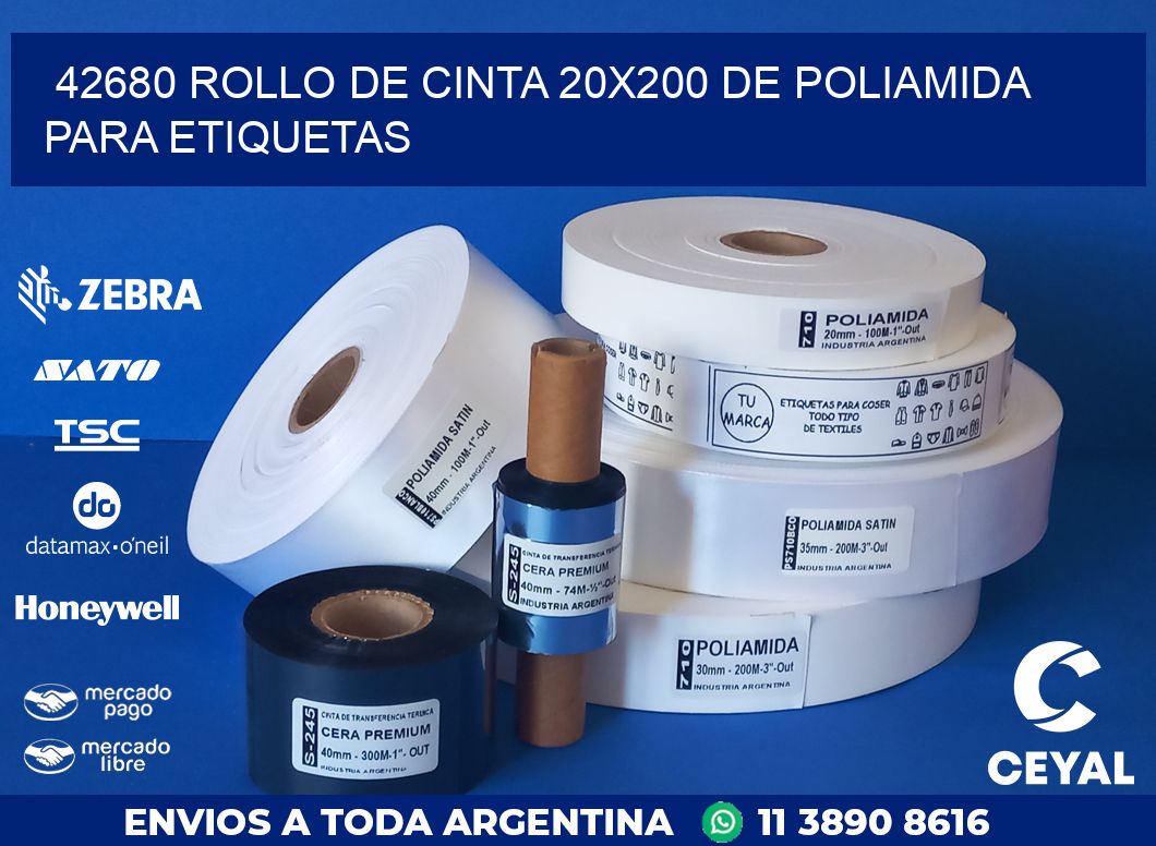 42680 ROLLO DE CINTA 20X200 DE POLIAMIDA PARA ETIQUETAS
