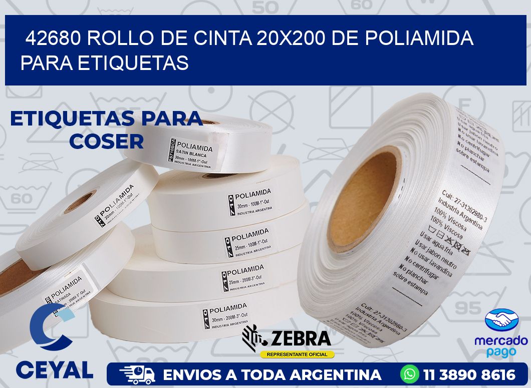 42680 ROLLO DE CINTA 20X200 DE POLIAMIDA PARA ETIQUETAS