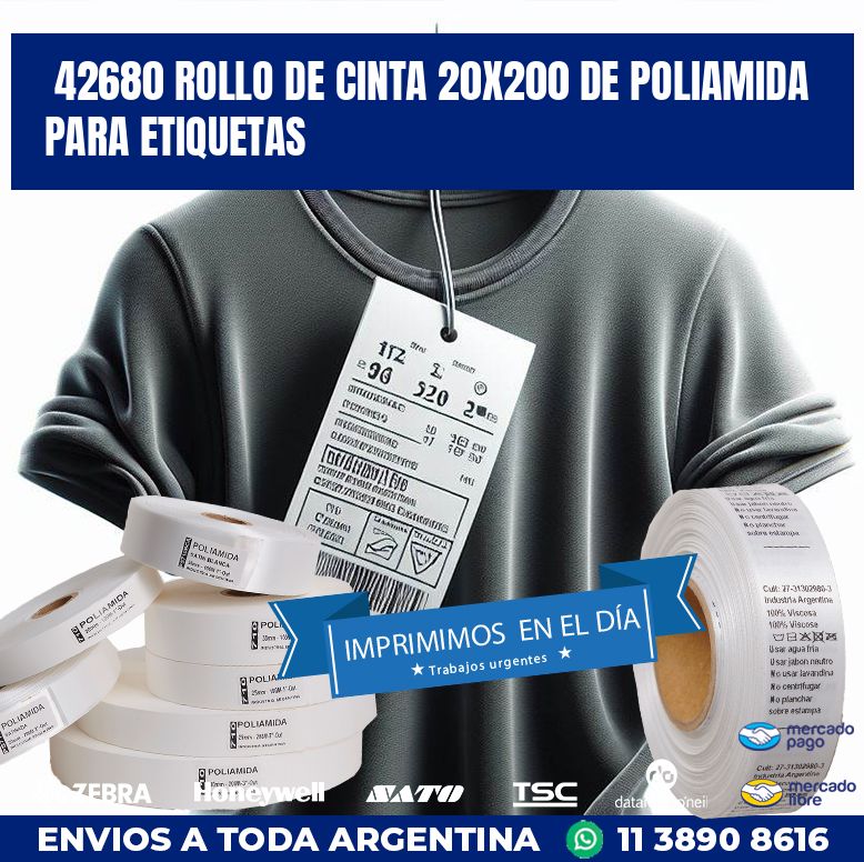 42680 ROLLO DE CINTA 20X200 DE POLIAMIDA PARA ETIQUETAS