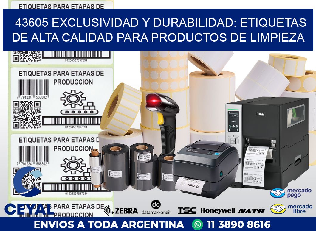 43605 EXCLUSIVIDAD Y DURABILIDAD: ETIQUETAS DE ALTA CALIDAD PARA PRODUCTOS DE LIMPIEZA