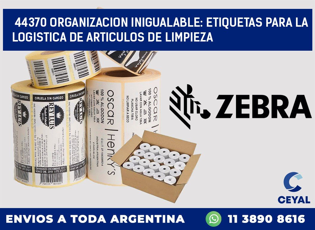 44370 ORGANIZACION INIGUALABLE: ETIQUETAS PARA LA LOGISTICA DE ARTICULOS DE LIMPIEZA