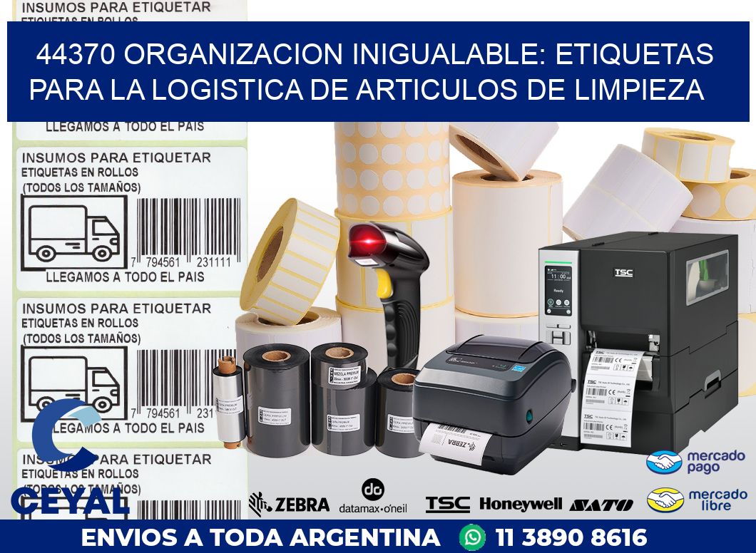 44370 ORGANIZACION INIGUALABLE: ETIQUETAS PARA LA LOGISTICA DE ARTICULOS DE LIMPIEZA