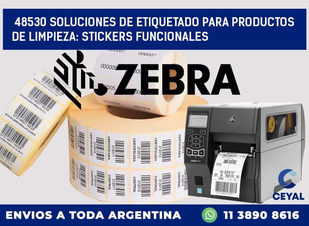 48530 SOLUCIONES DE ETIQUETADO PARA PRODUCTOS DE LIMPIEZA: STICKERS FUNCIONALES