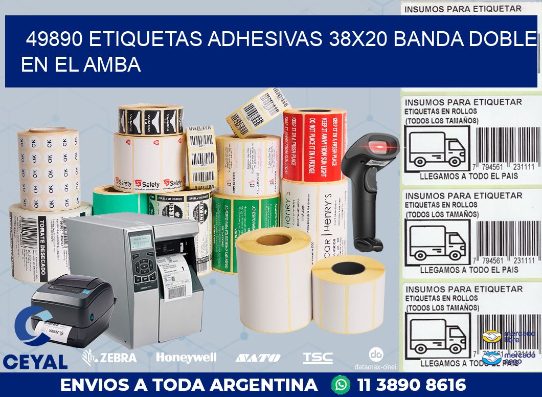 49890 ETIQUETAS ADHESIVAS 38X20 BANDA DOBLE EN EL AMBA