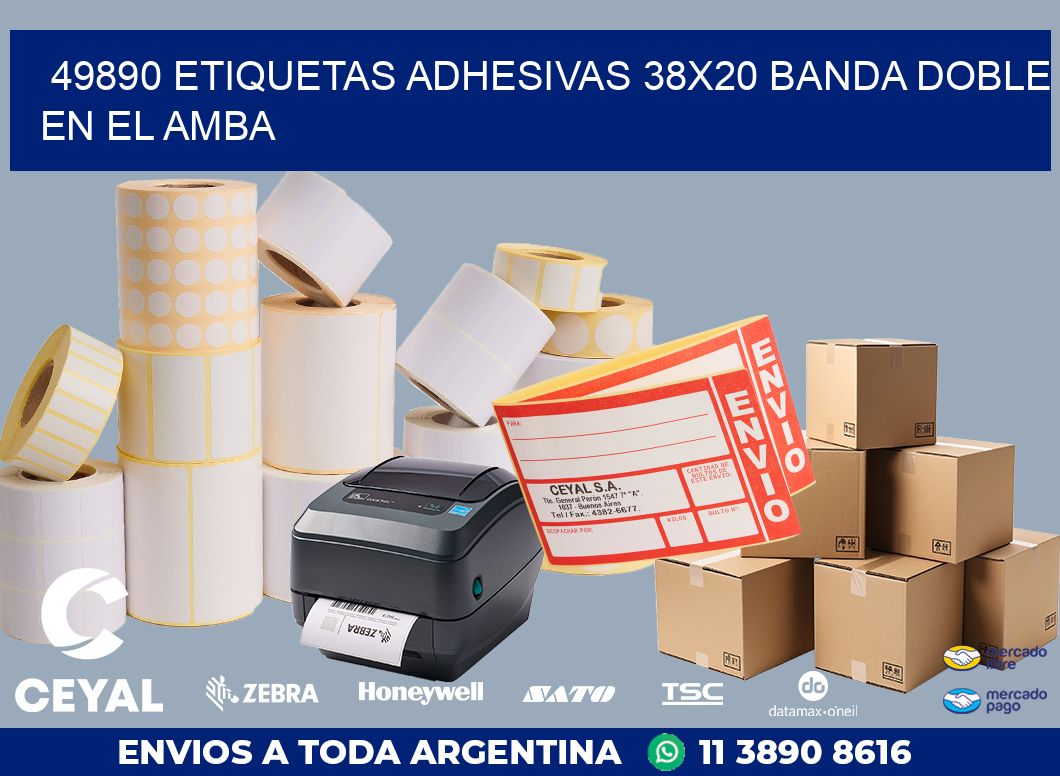 49890 ETIQUETAS ADHESIVAS 38X20 BANDA DOBLE EN EL AMBA
