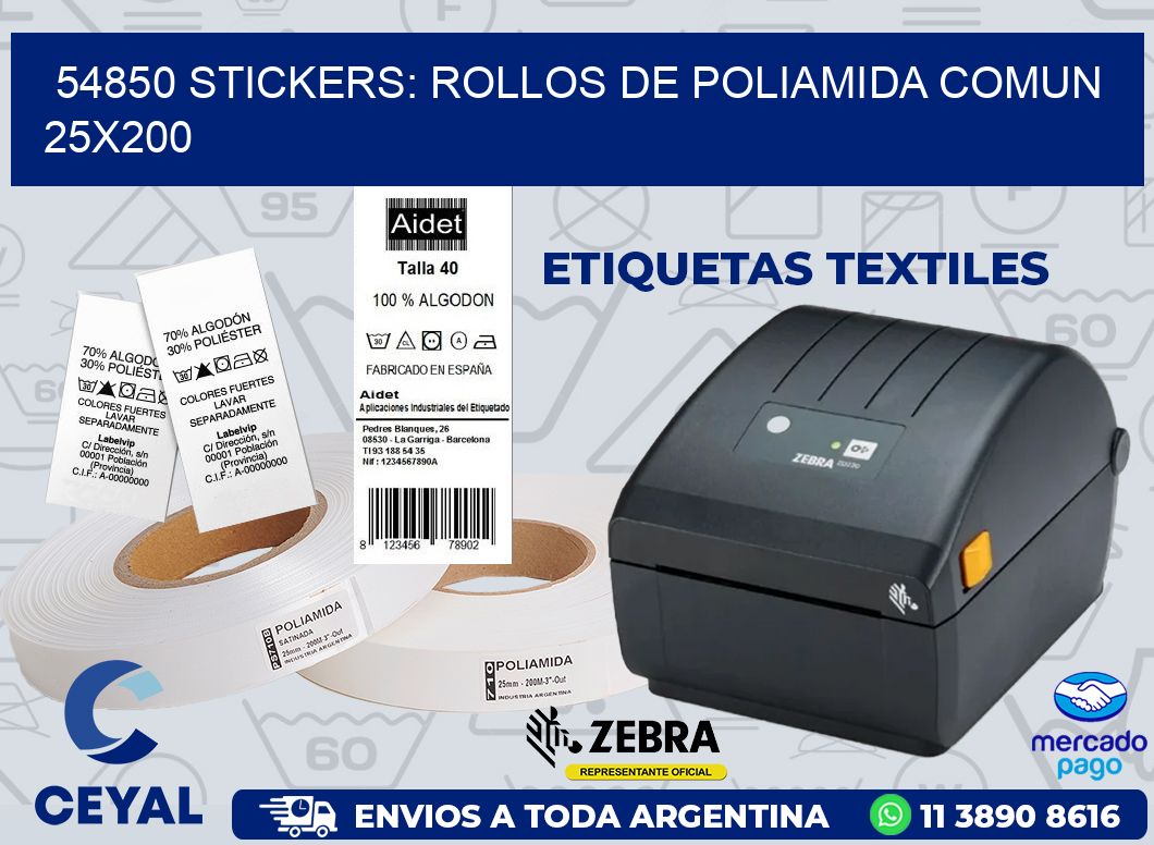 54850 STICKERS: ROLLOS DE POLIAMIDA COMUN 25X200