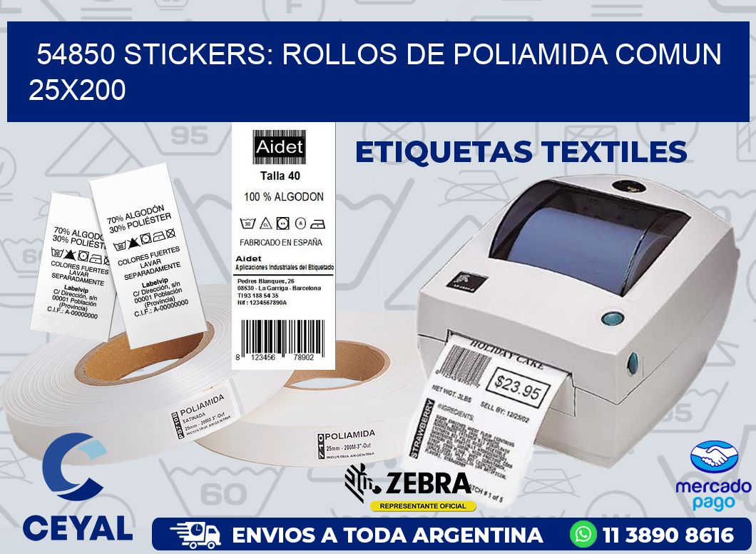 54850 STICKERS: ROLLOS DE POLIAMIDA COMUN 25X200