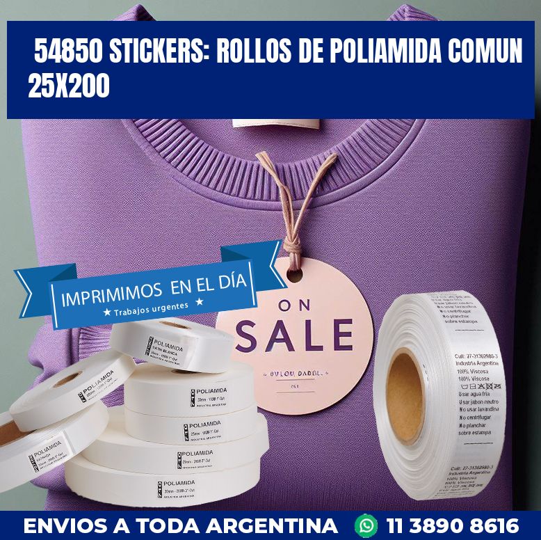 54850 STICKERS: ROLLOS DE POLIAMIDA COMUN 25X200