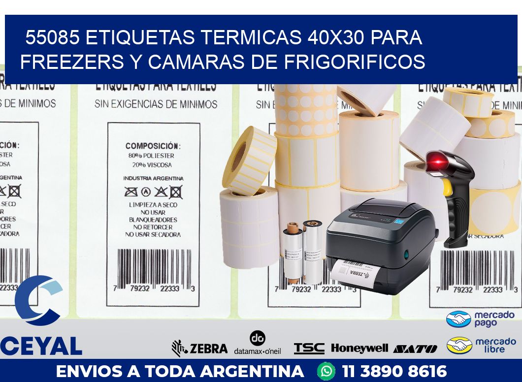 55085 ETIQUETAS TERMICAS 40X30 PARA FREEZERS Y CAMARAS DE FRIGORIFICOS