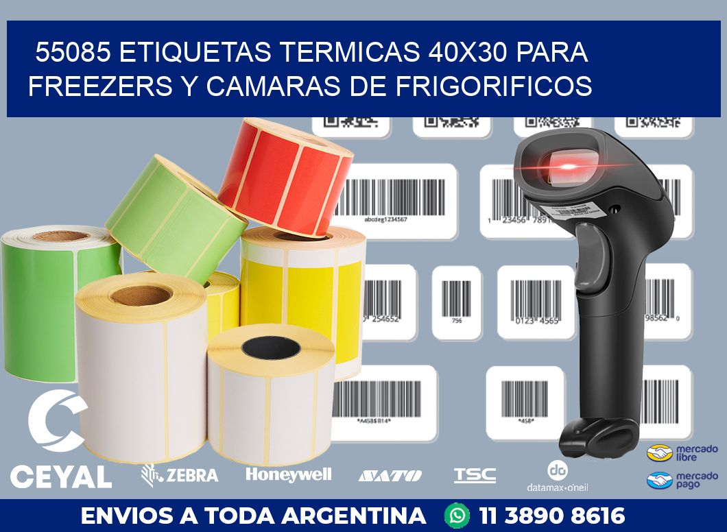 55085 ETIQUETAS TERMICAS 40X30 PARA FREEZERS Y CAMARAS DE FRIGORIFICOS
