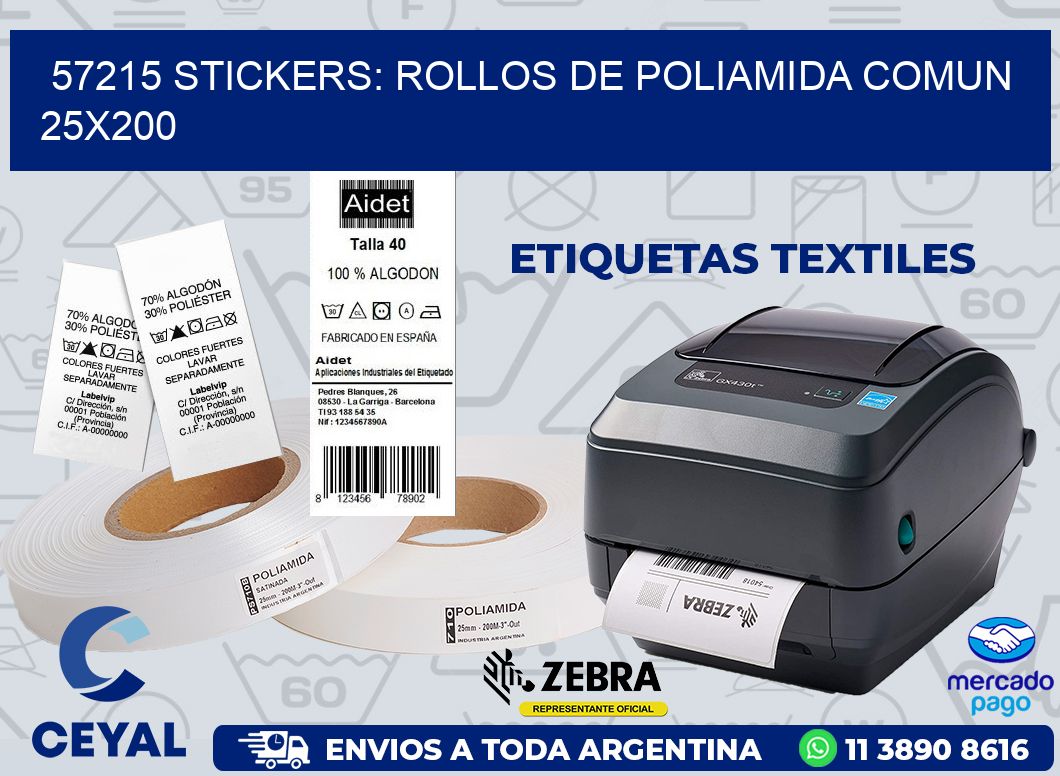 57215 STICKERS: ROLLOS DE POLIAMIDA COMUN 25X200