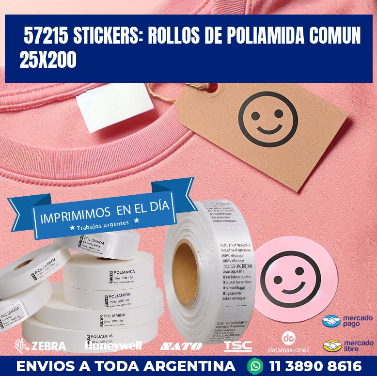 57215 STICKERS: ROLLOS DE POLIAMIDA COMUN 25X200