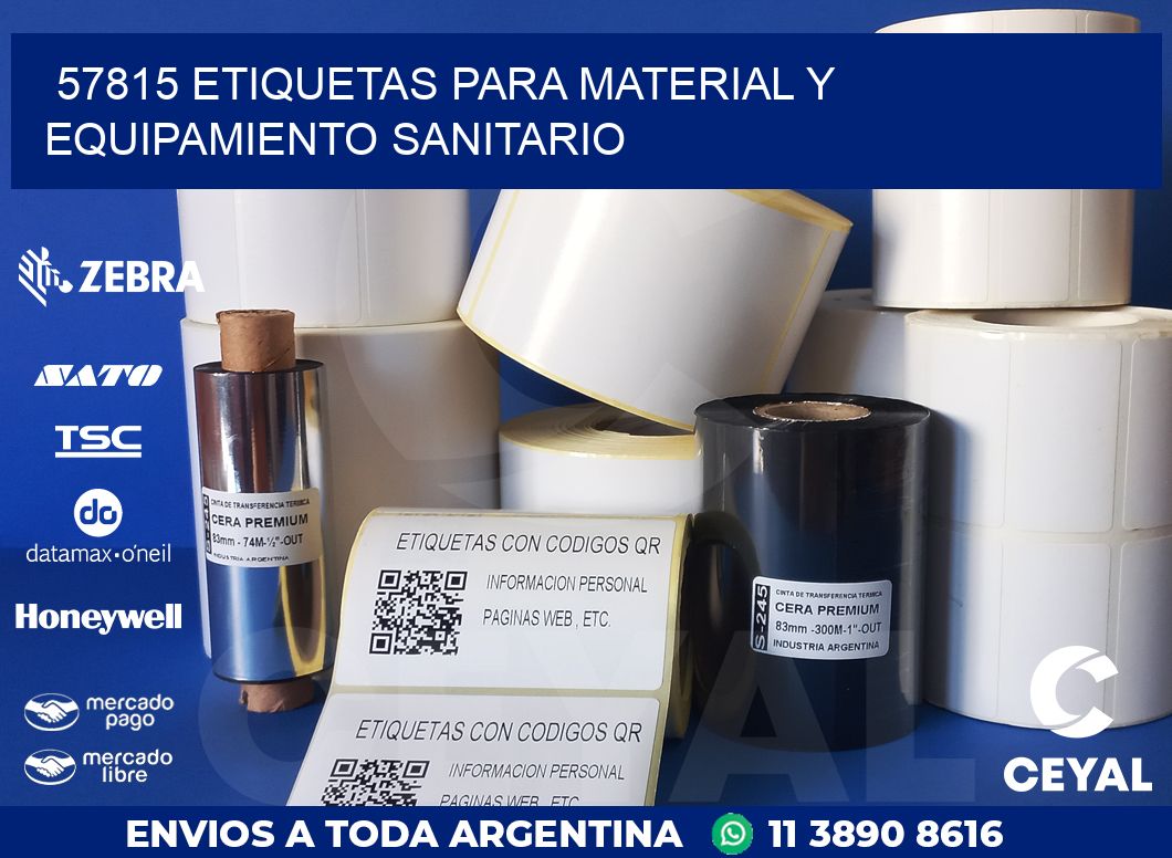 57815 ETIQUETAS PARA MATERIAL Y EQUIPAMIENTO SANITARIO