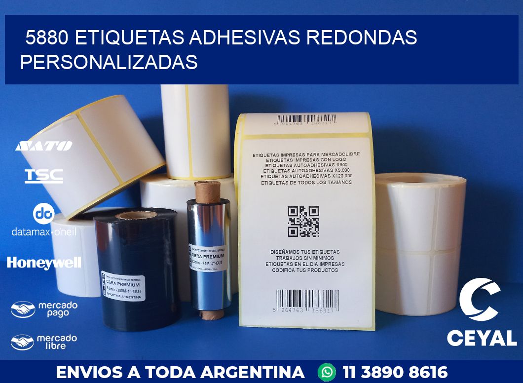 5880 ETIQUETAS ADHESIVAS REDONDAS PERSONALIZADAS
