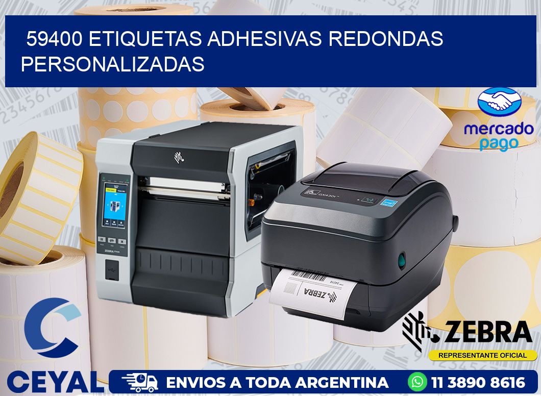 59400 ETIQUETAS ADHESIVAS REDONDAS PERSONALIZADAS
