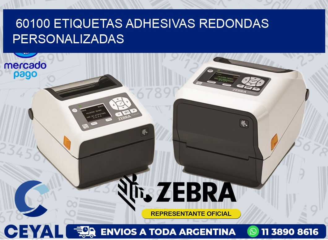 60100 ETIQUETAS ADHESIVAS REDONDAS PERSONALIZADAS