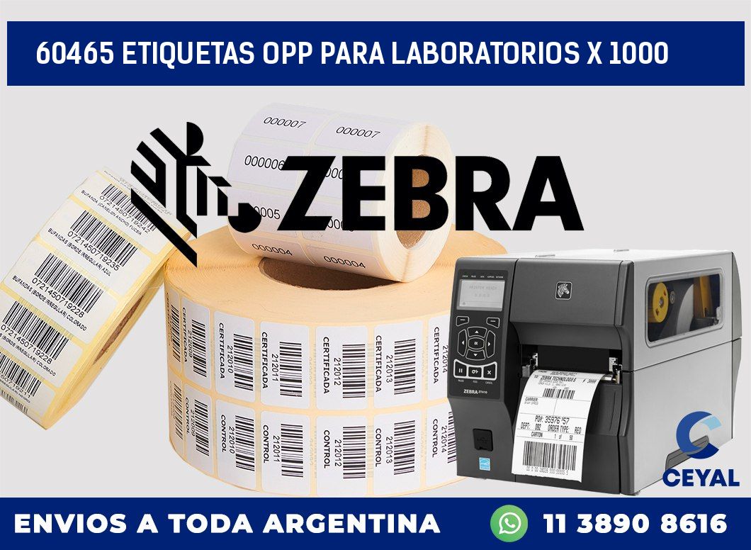60465 ETIQUETAS OPP PARA LABORATORIOS X 1000