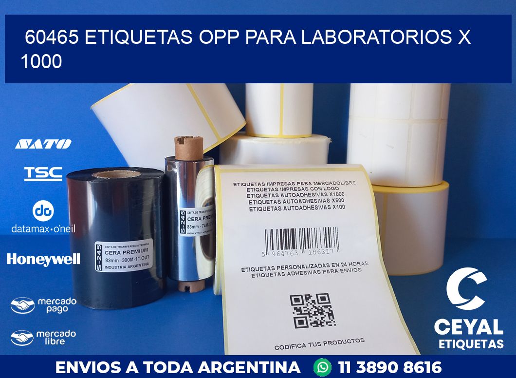 60465 ETIQUETAS OPP PARA LABORATORIOS X 1000
