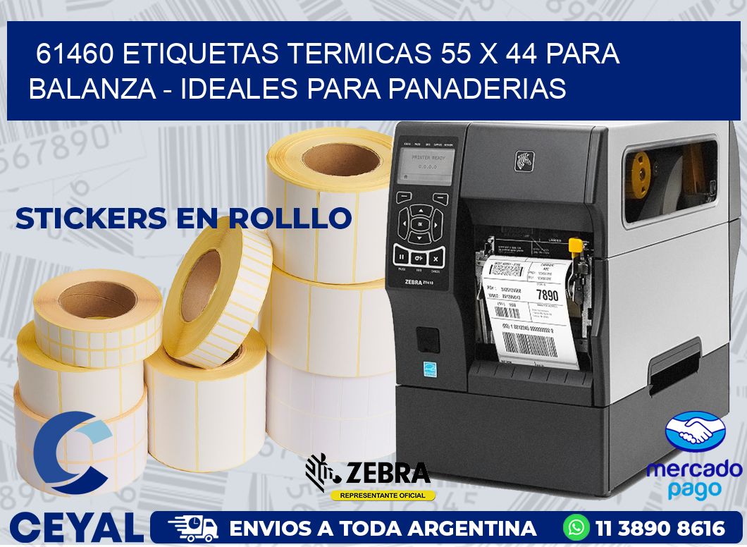 61460 ETIQUETAS TERMICAS 55 X 44 PARA BALANZA - IDEALES PARA PANADERIAS