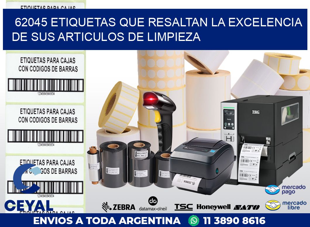 62045 ETIQUETAS QUE RESALTAN LA EXCELENCIA DE SUS ARTICULOS DE LIMPIEZA