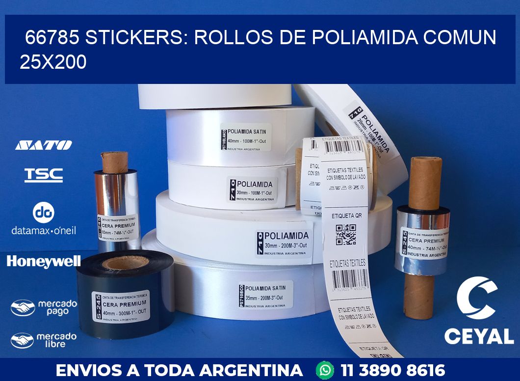 66785 STICKERS: ROLLOS DE POLIAMIDA COMUN 25X200