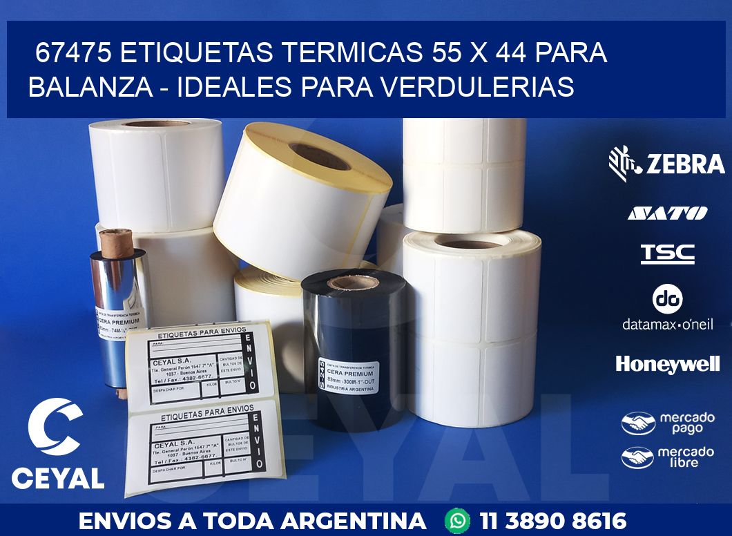 67475 ETIQUETAS TERMICAS 55 X 44 PARA BALANZA – IDEALES PARA VERDULERIAS