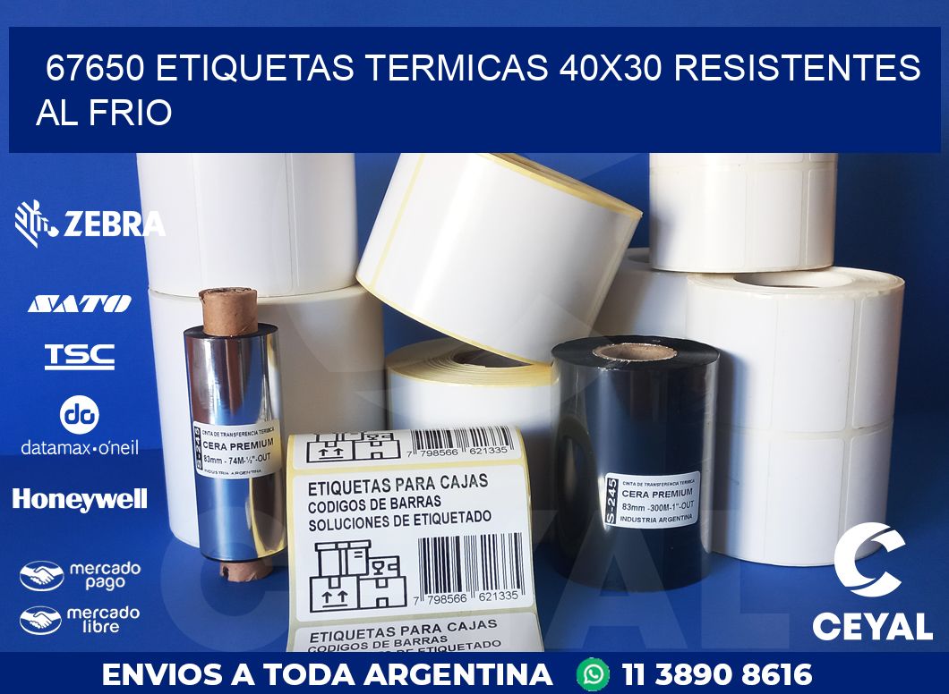 67650 ETIQUETAS TERMICAS 40X30 RESISTENTES AL FRIO