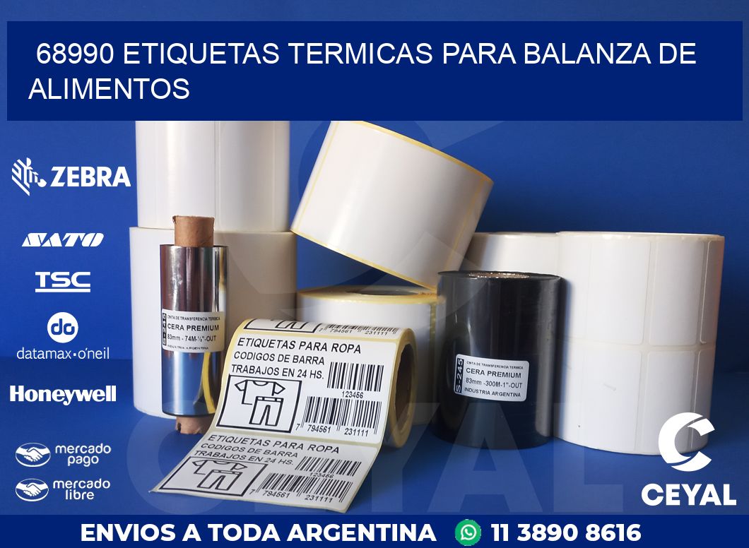 68990 ETIQUETAS TERMICAS PARA BALANZA DE ALIMENTOS