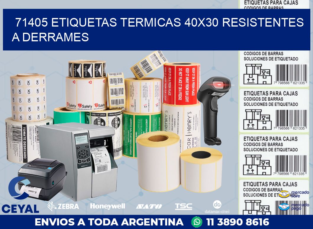 71405 ETIQUETAS TERMICAS 40X30 RESISTENTES A DERRAMES