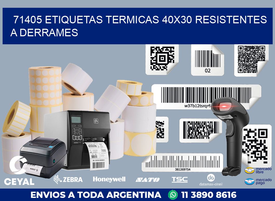 71405 ETIQUETAS TERMICAS 40X30 RESISTENTES A DERRAMES