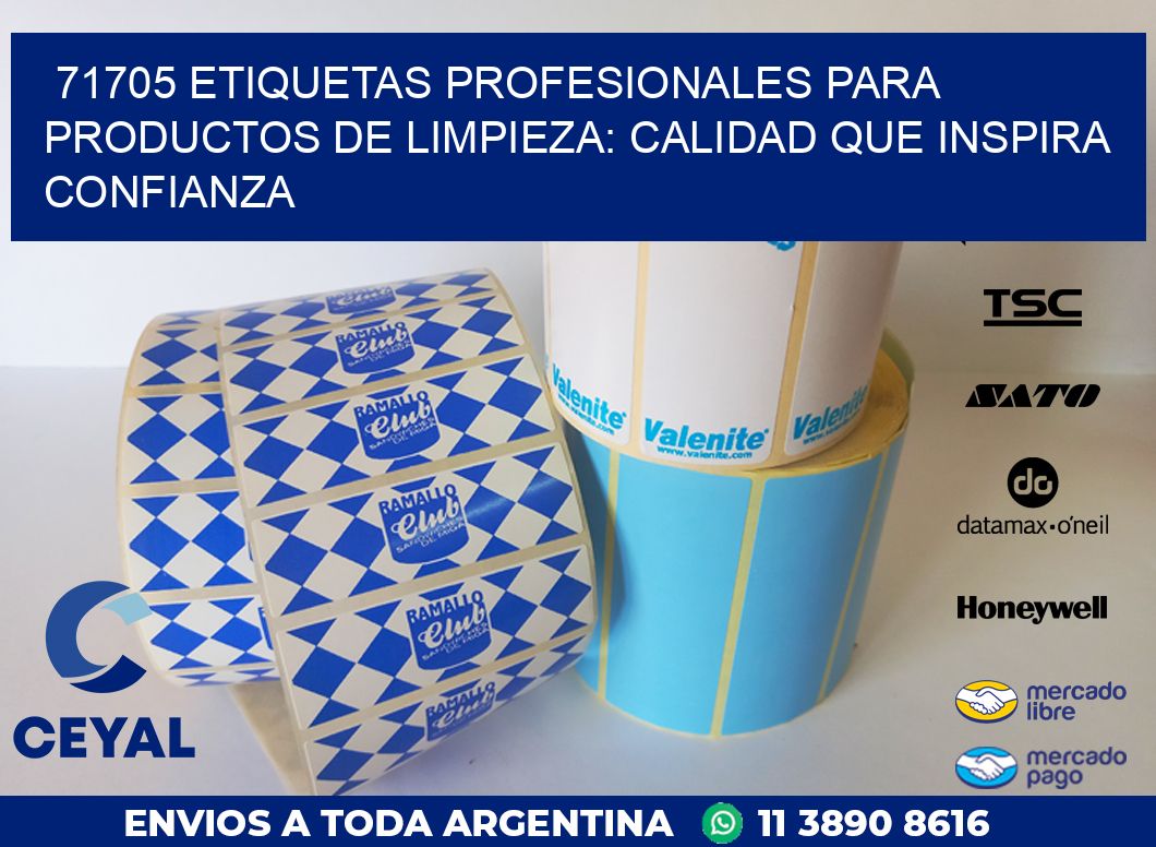 71705 ETIQUETAS PROFESIONALES PARA PRODUCTOS DE LIMPIEZA: CALIDAD QUE INSPIRA CONFIANZA