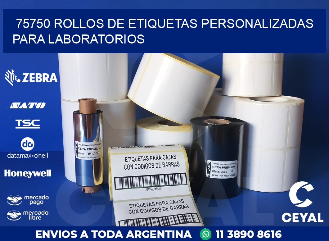 75750 ROLLOS DE ETIQUETAS PERSONALIZADAS PARA LABORATORIOS