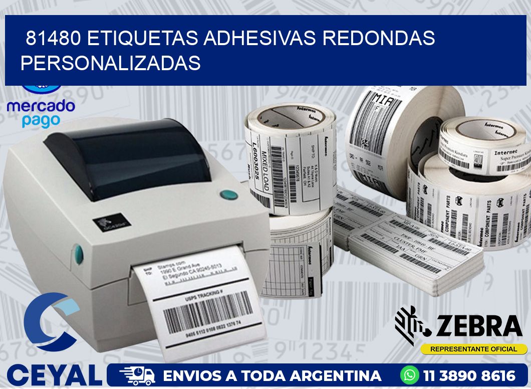 81480 ETIQUETAS ADHESIVAS REDONDAS PERSONALIZADAS
