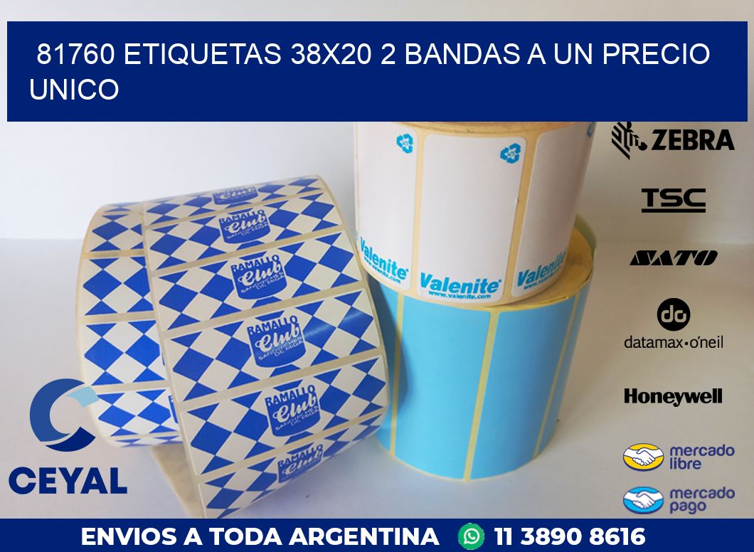 81760 ETIQUETAS 38X20 2 BANDAS A UN PRECIO UNICO