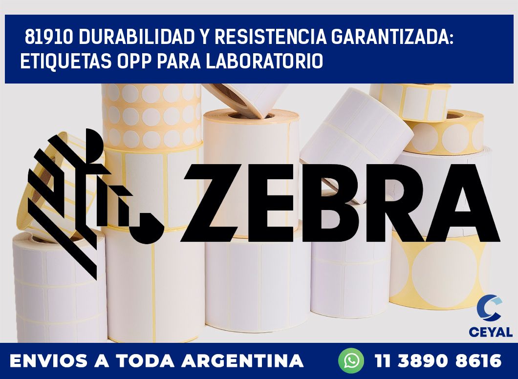 81910 DURABILIDAD Y RESISTENCIA GARANTIZADA: ETIQUETAS OPP PARA LABORATORIO