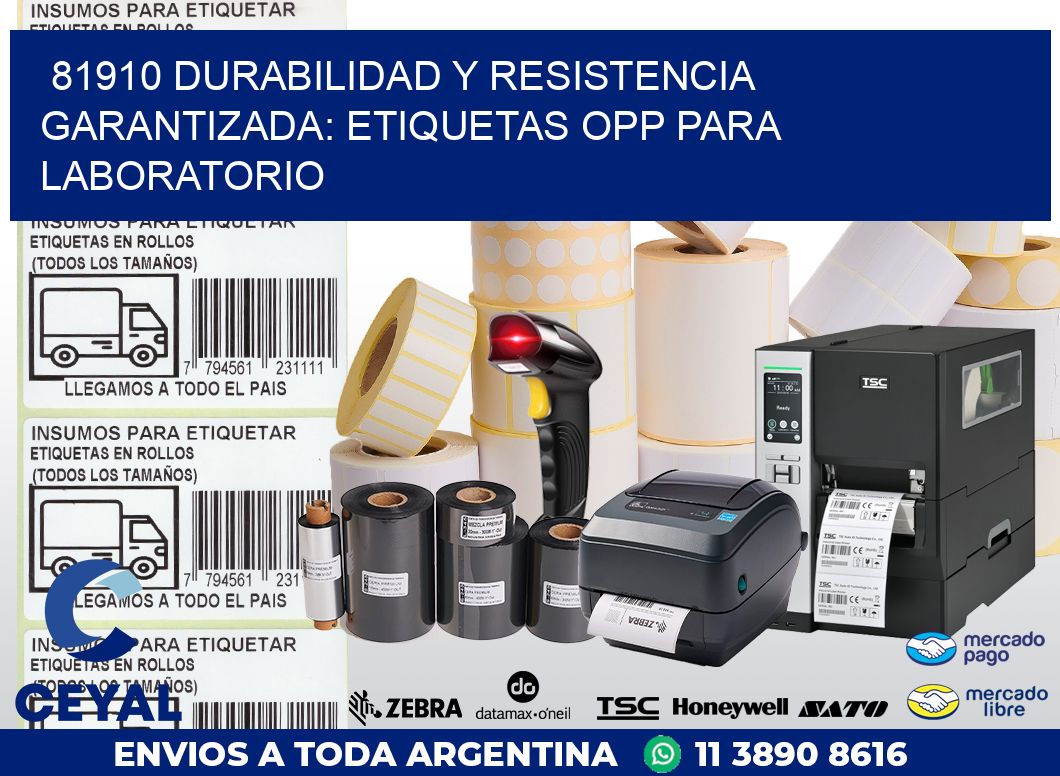 81910 DURABILIDAD Y RESISTENCIA GARANTIZADA: ETIQUETAS OPP PARA LABORATORIO
