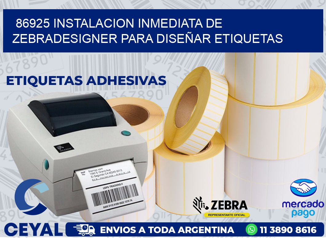 86925 INSTALACION INMEDIATA DE ZEBRADESIGNER PARA DISEÑAR ETIQUETAS