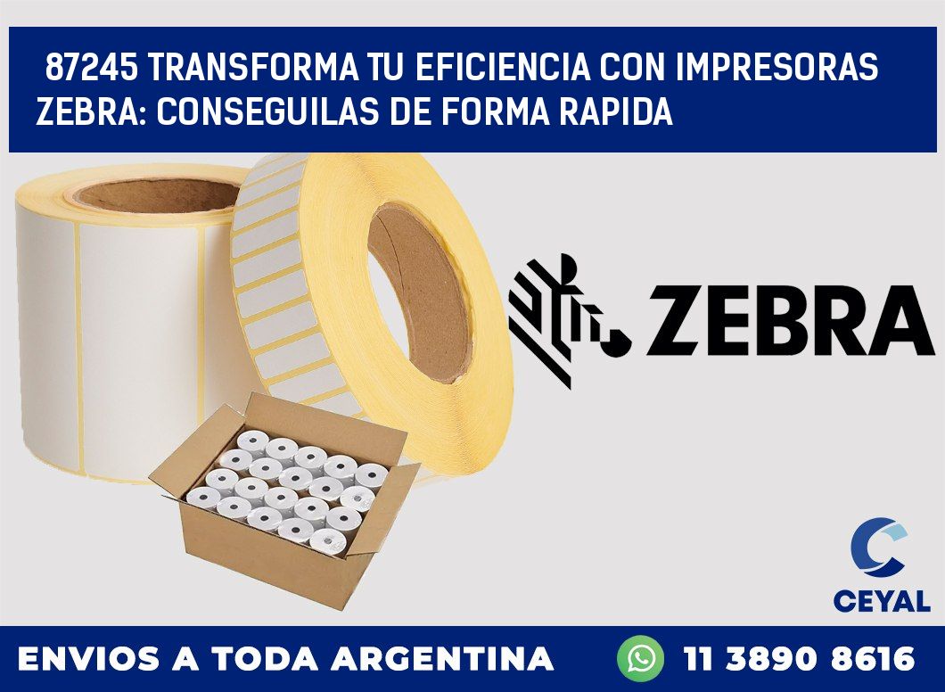 87245 TRANSFORMA TU EFICIENCIA CON IMPRESORAS ZEBRA: CONSEGUILAS DE FORMA RAPIDA