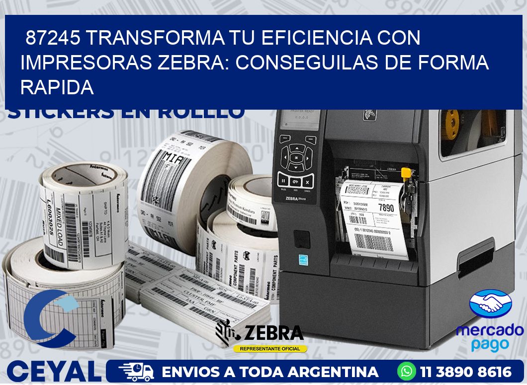 87245 TRANSFORMA TU EFICIENCIA CON IMPRESORAS ZEBRA: CONSEGUILAS DE FORMA RAPIDA