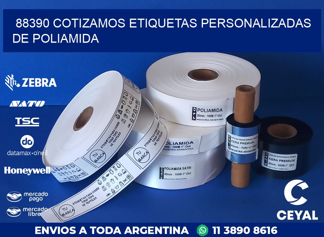 88390 COTIZAMOS ETIQUETAS PERSONALIZADAS DE POLIAMIDA