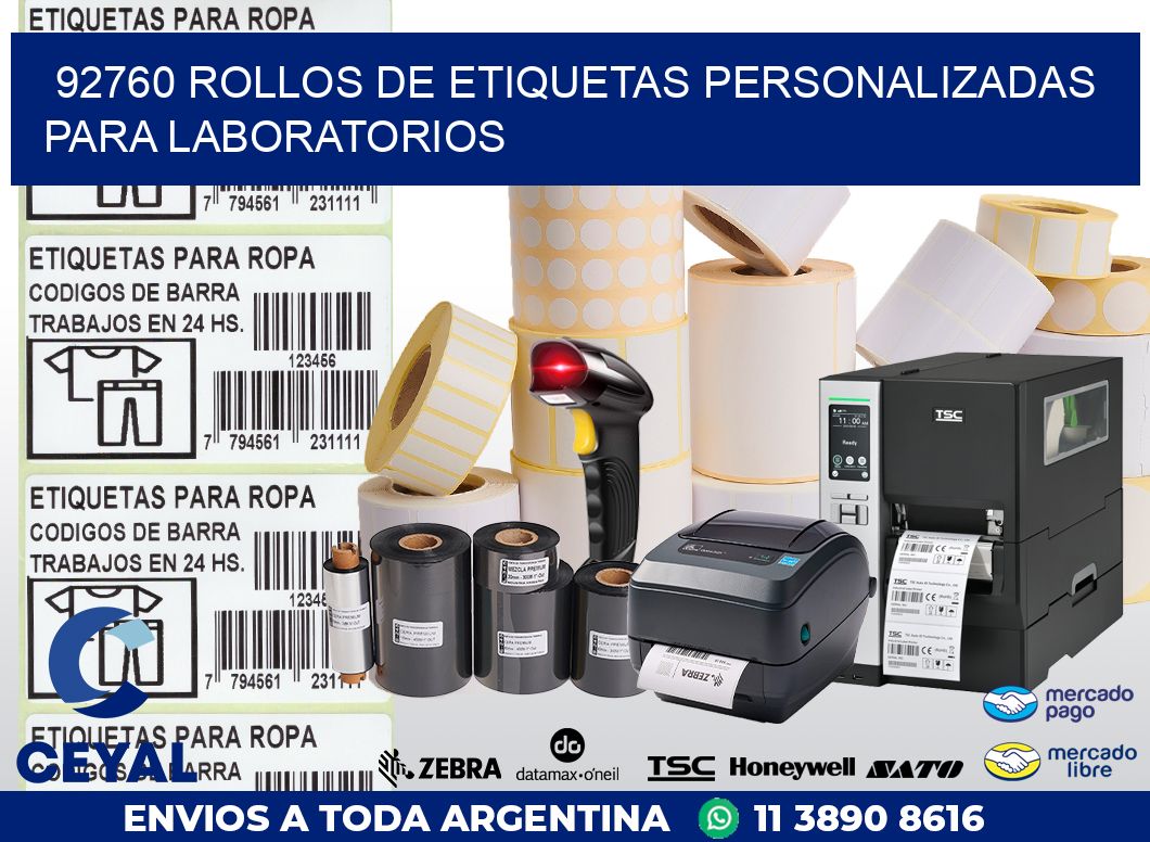 92760 ROLLOS DE ETIQUETAS PERSONALIZADAS PARA LABORATORIOS